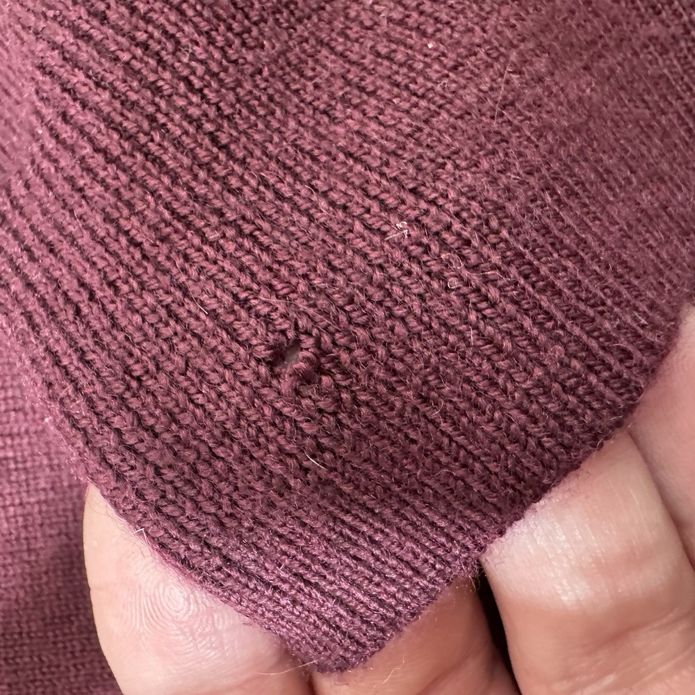 Jos A Bank Traveler 100% Merino Wool 1/4 Zip Sweater Mens XL Burgundy Old Money - Picture 4 of 6